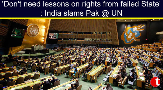 'Don't need lessons on rights from failed State': India slams Pak @ UN