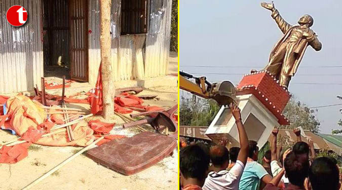Lenin’s statue razed, 3 arrested for violence in Tripura