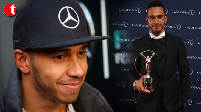 Hamilton congratulates Mercedes AMG for Laureus award