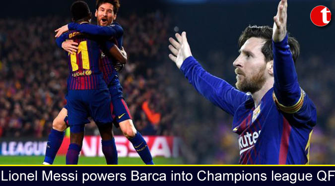 Lionel Messi powers Barca into Champions league QF