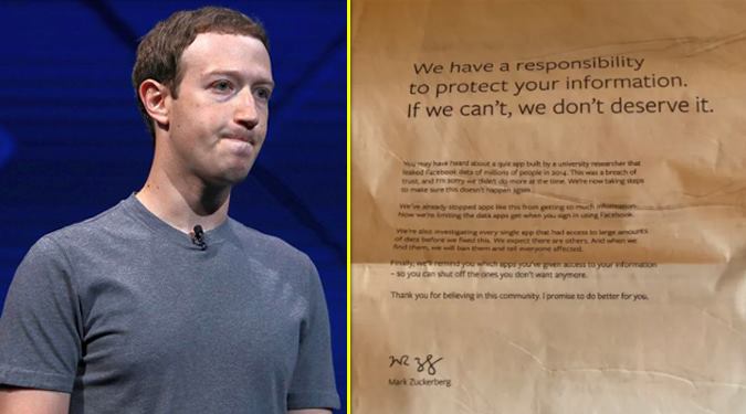 In full page newspaper ads, Mark Zuckerberg says 'sorry'