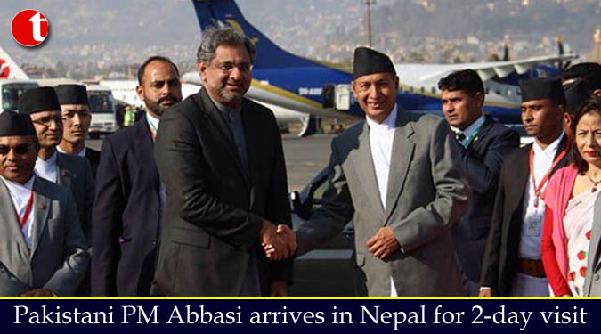 Pakistani PM Abbasi arrives in Nepal for 2-day visit