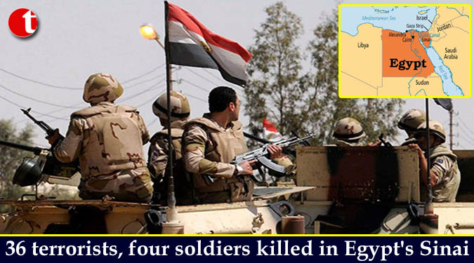 36 terrorists, four soldiers killed in Egypt’s Sinai