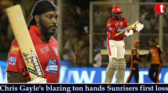 Chris Gayle's blazing ton hands Sunrisers Hyderabad first loss
