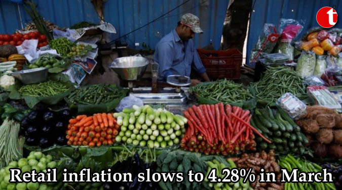 Retail inflation slows to 4.28% in March