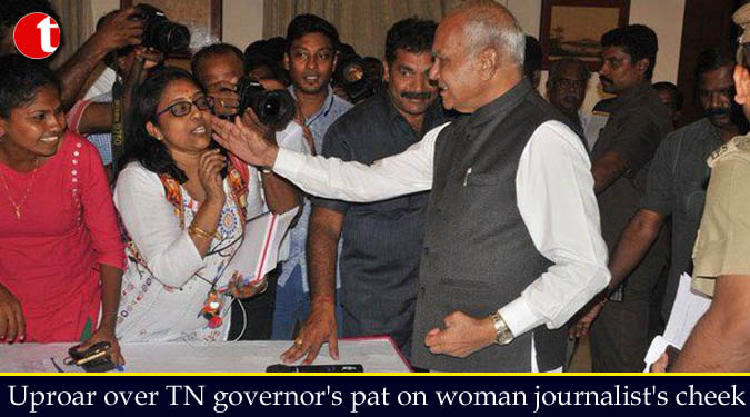 Uproar over TN governor's pat on woman journalist's cheek