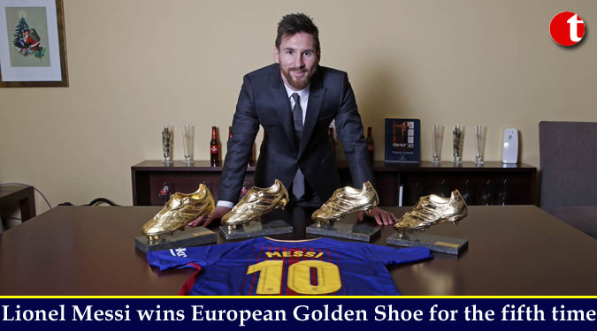 Lionel Messi wins European Golden Shoe for the fifth time