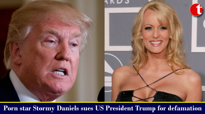 Porn star Stormy Daniels sues US President Trump for defamation