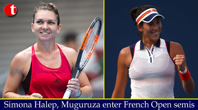 Halep, Muguruza enter French Open semis