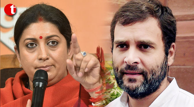 Choose any BJP leader for debate, Smriti Irani challenges Rahul Gandhi