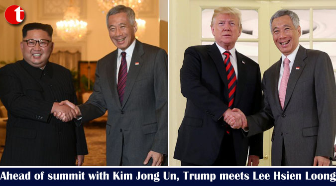 Ahead of summit with Kim Jong Un, Donald Trump meets Lee Hsien Loong