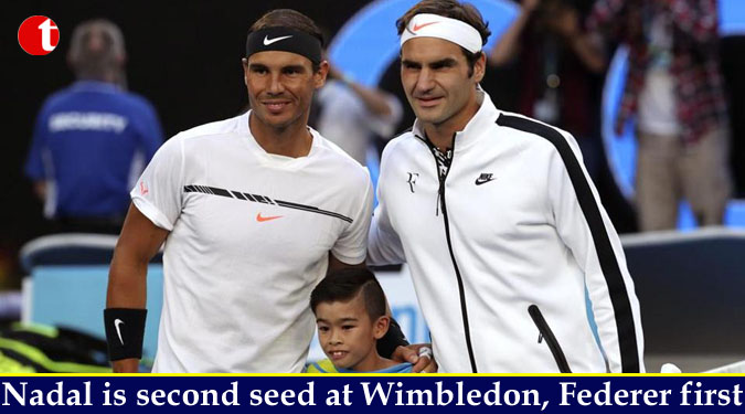 Nadal is second seed at Wimbledon, Federer first