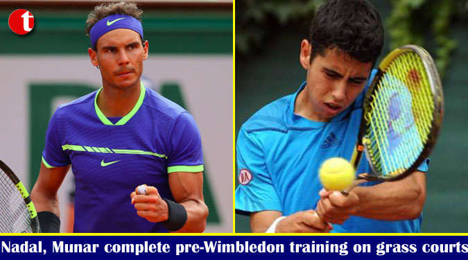 Nadal, Munar complete pre-Wimbledon training on grass courts