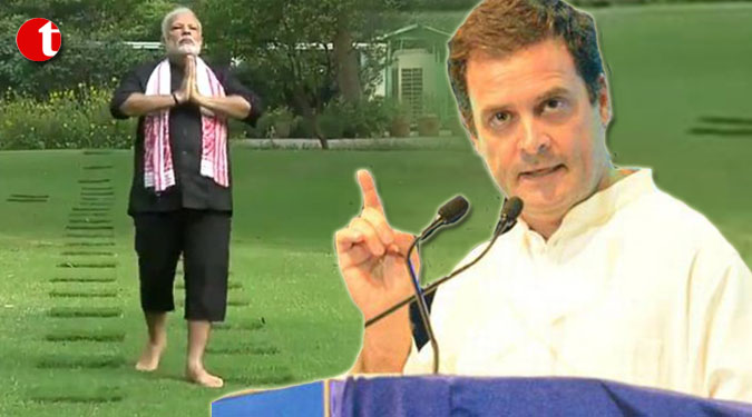 Crimes against women rise as PM tiptoes around garden doing yoga: Rahul