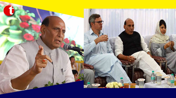 Ready for talks with right-minded people: Rajnath in Kashmir