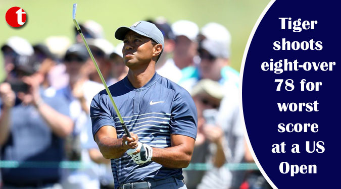 Tiger shoots eight-over 78 for worst score at a US Open