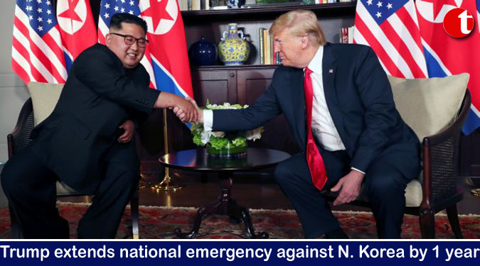 Trump extends national emergency against N. Korea by 1 year