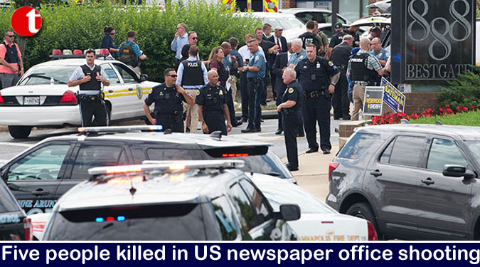 Five people killed in US newspaper office shooting