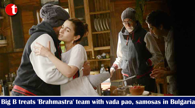 Big B treats 'Brahmastra' team with vada pao, samosas in Bulgaria