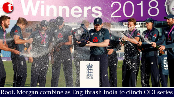 Root, Morgan combine as England thrash India to clinch ODI series