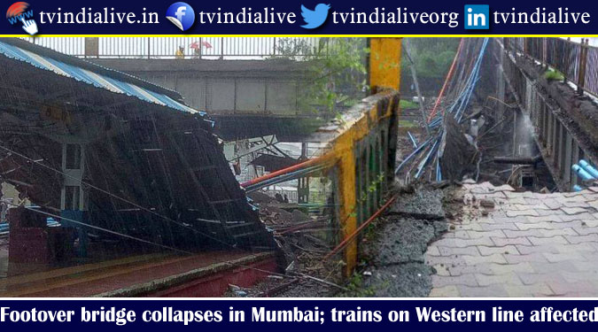 Footover bridge collapses in Mumbai; trains on Western line affected