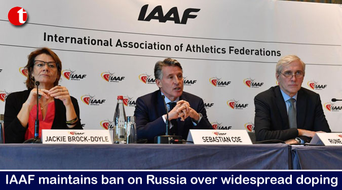 IAAF maintains ban on Russia over widespread doping