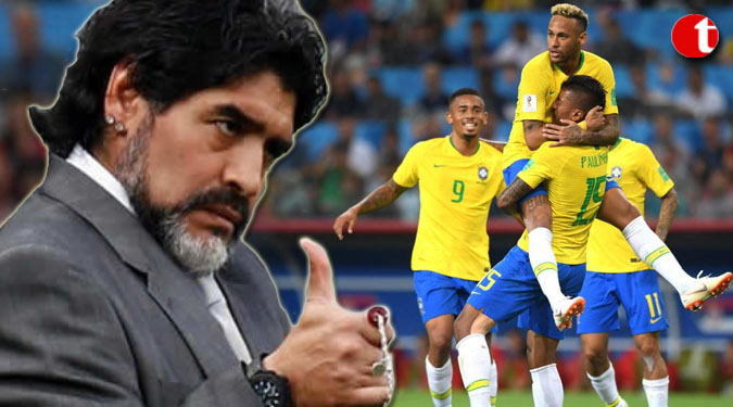 Maradona sees Brazil 'on the way' to World Cup title