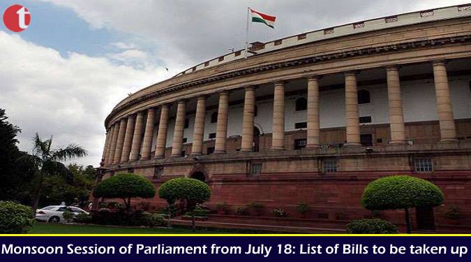 Monsoon Session of Parliament from July 18: List of Bills to be taken up