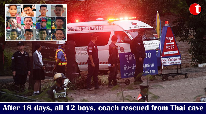 After 18 days, all 12 boys, coach rescued from Thai cave