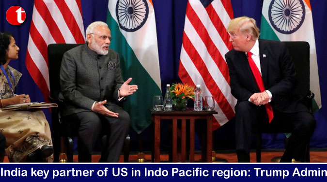 India key partner of US in Indo Pacific region: Trump Admin