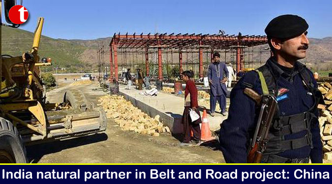 India natural partner in Belt and Road project: China