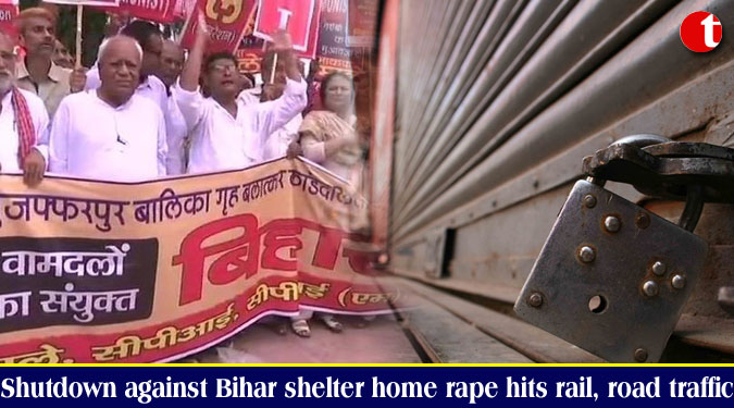 Shutdown against Bihar shelter home rape hits rail, road traffic
