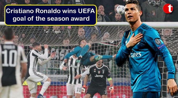 Cristiano Ronaldo wins UEFA goal of the season award
