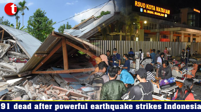 91 dead after powerful earthquake strikes Indonesia