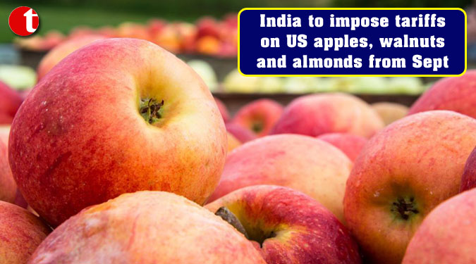 India to impose tariffs on US apples, walnuts and almonds from Sept