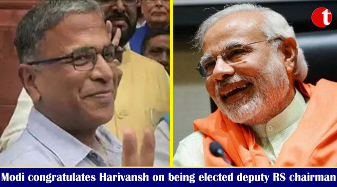 Modi congratulates NDA’s Harivansh on being elected deputy RS chairman