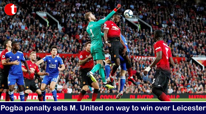 Pogba penalty sets M. United on way to win over Leicester