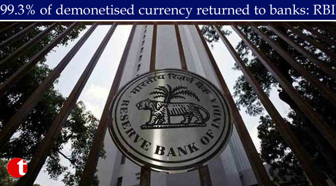 99.3% of demonetised currency returned to banks: RBI