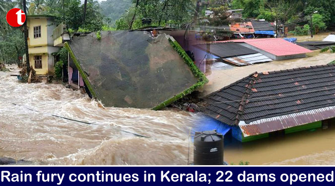 Rain fury continues in Kerala; 22 dams opened