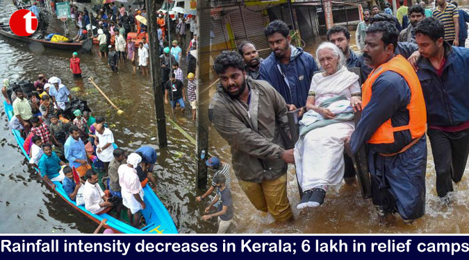 Rainfall intensity decreases in Kerala; 6 lakh in relief camps