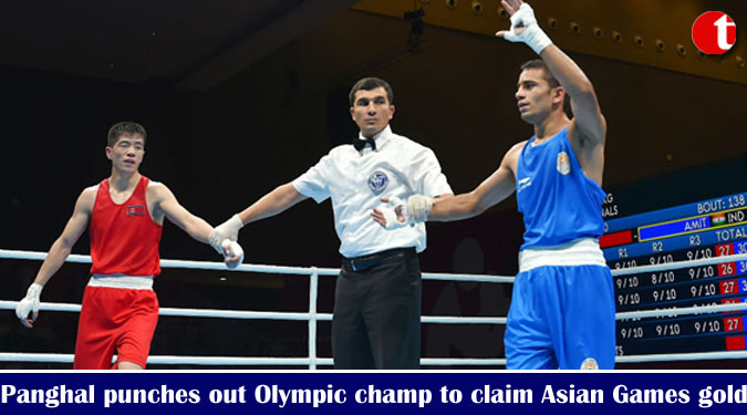 Panghal punches out Olympic champ to claim Asian Games gold