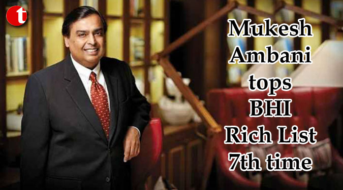 Mukesh Ambani tops BHI Rich List 7th time in row