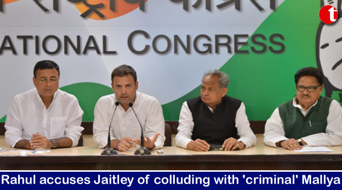Rahul accuses Jaitley of colluding with 'criminal' Mallya