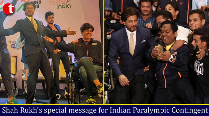 Shah Rukh’s special message for Indian Paralympic Contingent