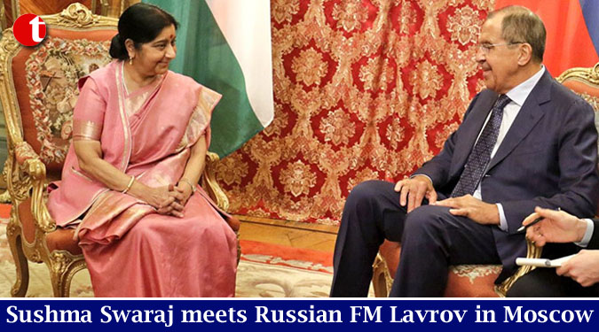 Sushma Swaraj meets Russian FM Lavrov in Moscow