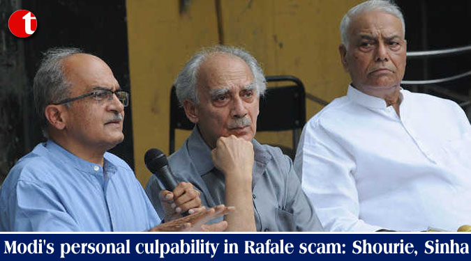 Modi’s personal culpability in Rafale scam: Shourie, Sinha