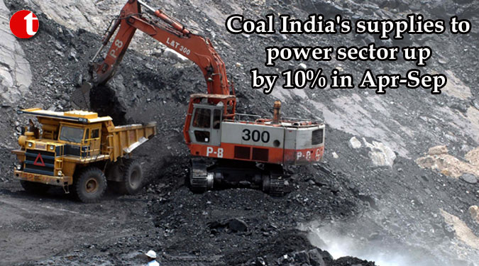 Coal India's supplies to power sector up by 10% in Apr-Sep