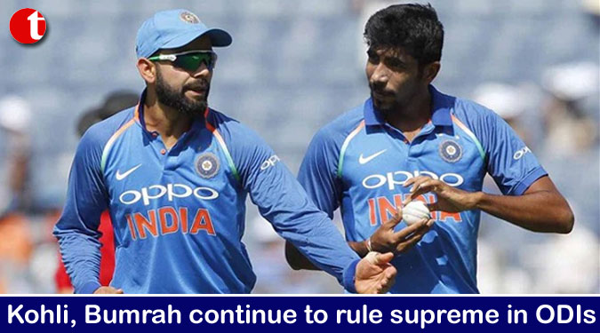 Kohli, Bumrah continue to rule supreme in ODIs
