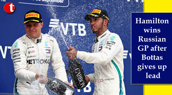 Hamilton wins Russian GP after Bottas gives up lead
