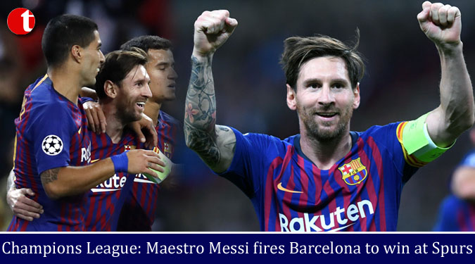 Champions League: Maestro Messi fires Barcelona to win at Spurs